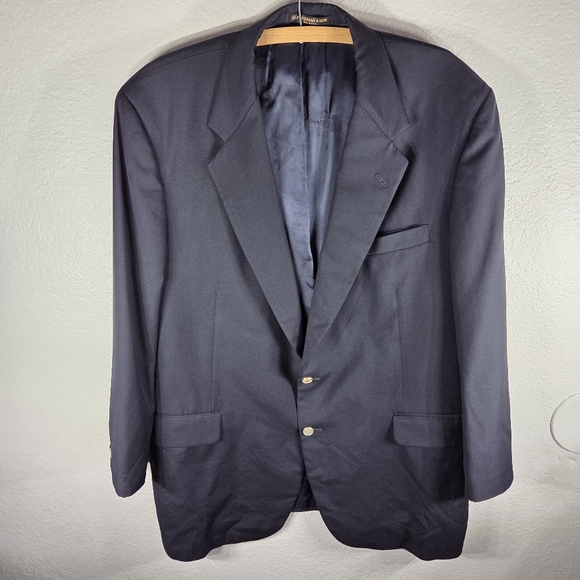 H. Freeman & Son Other - H. Freeman & Son 42 Navy Blue Sport Coat Blazer Jacket Solid 100% Wool